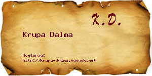 Krupa Dalma névjegykártya